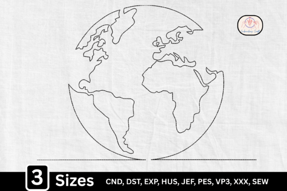 A Minimal World Map Embroidery Design for Seasonal Gifts