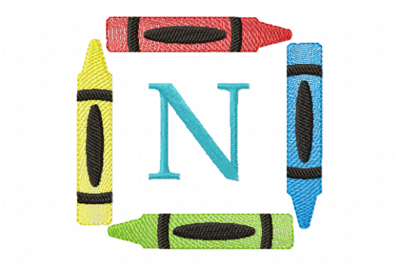 A Warm Review of the Crayons Frame Monogram Letter N Embroidery Design