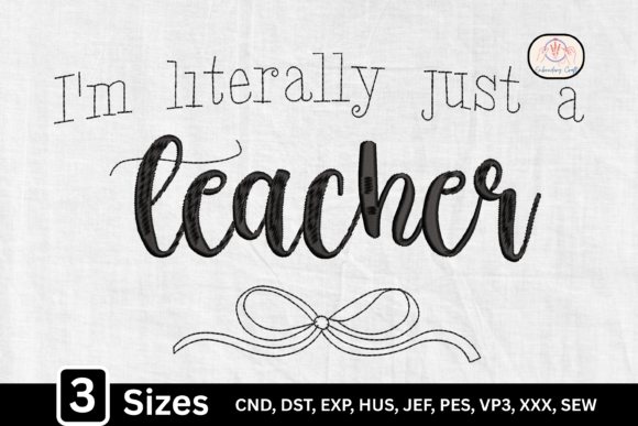 Line Art Bow Funny Teacher Quote Embroidery Review