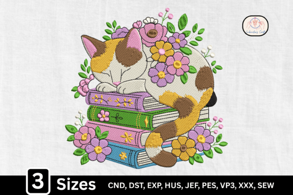 Why the Floral Sleeping Cat Embroidery Design Works